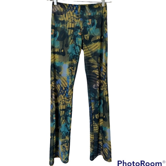 Abstract Burn Print Mesh Bootcut Trouser by Jaden London size 4 - Picture 4 of 6